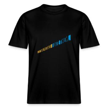 Date Mistakes Quote Logo -  RELAXED FIT Unisex Organic T-Shirt - black - Front - Alina (178cm) & Michal (187cm)