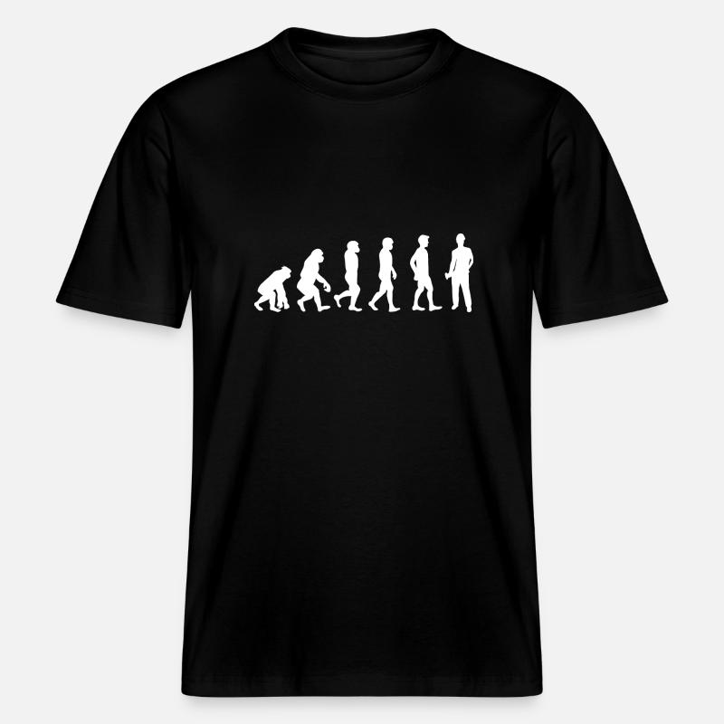 Evolution Bauarbeiter weiß -  RELAXED FIT Unisex Organic T-Shirt - Schwarz