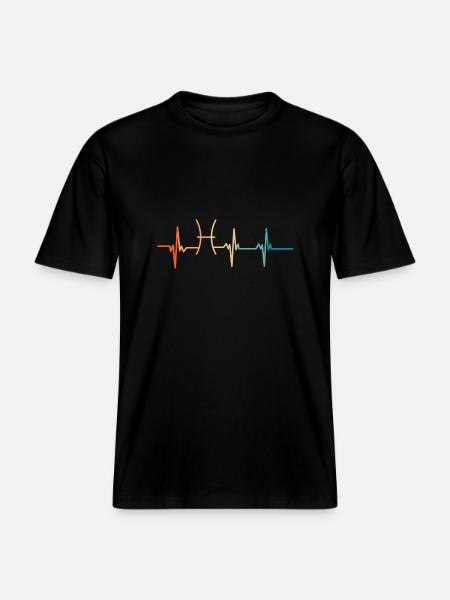 Fische Sternzeichen Herzschlag - RELAXED FIT Unisex Organic T-Shirt - Schwarz