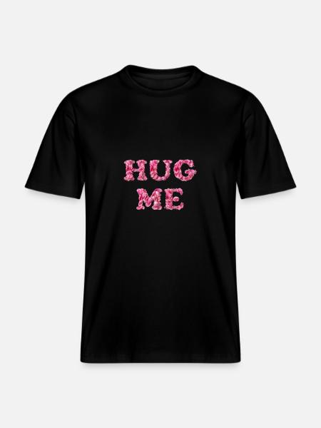 Hug Me with rose petals - RELAXED FIT Unisex Organic T-Shirt - black