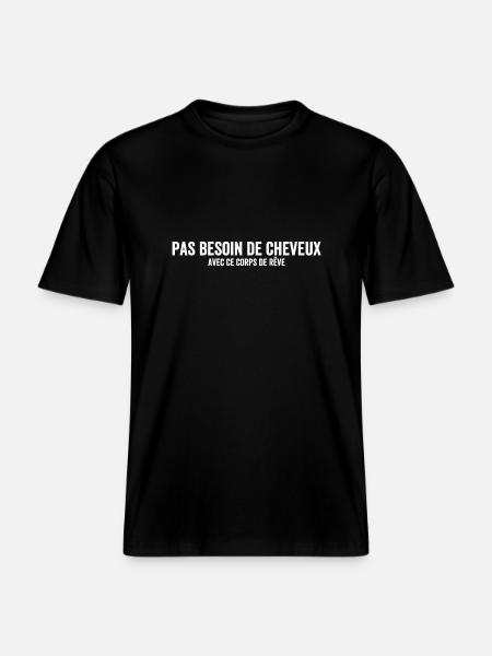 No need for hair - RELAXED FIT Unisex Organic T-Shirt - black