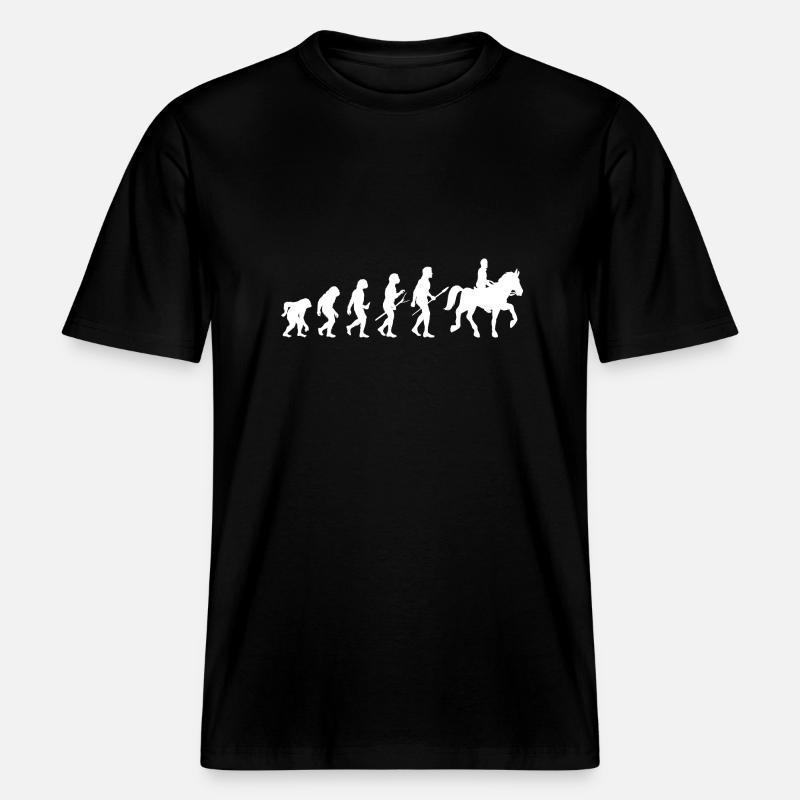 Monter des chevaux Evolution - T-shirt unisexe RELAXED FIT en coton bio - noir