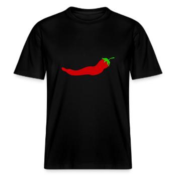 pepperoni -  RELAXED FIT Unisex Organic T-Shirt - black - Front - Alina (178cm) & Michal (187cm)