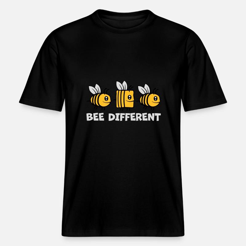 Citation abeille différentes abeilles -  T-shirt unisexe RELAXED FIT en coton bio - noir