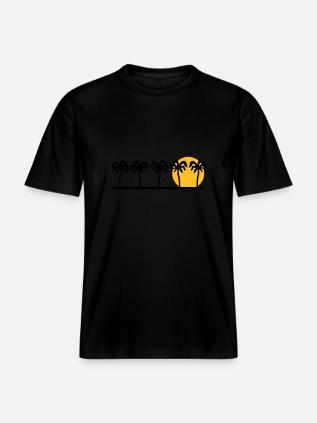 Palmen - RELAXED FIT Unisex Organic T-Shirt - Schwarz