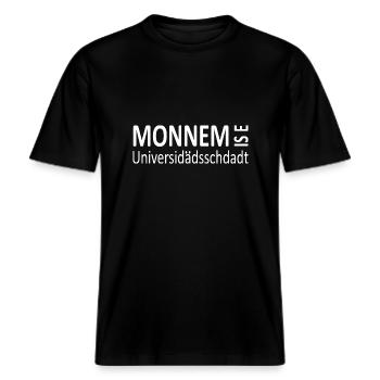 Mannheim Monnem Mannheimat -  RELAXED FIT Unisex Organic T-Shirt - Schwarz - Vorne - Alina (178cm) & Michal (187cm)