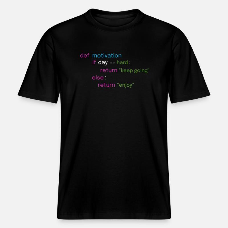 Conception de codage motivationnel -  T-shirt unisexe RELAXED FIT en coton bio - noir
