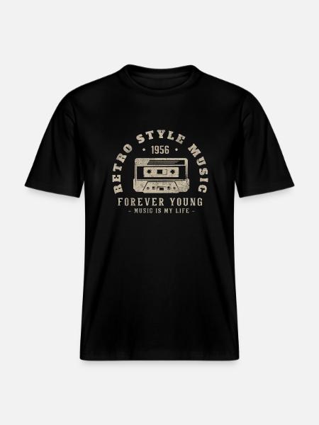 Retro 1956 Födelsedagspresent 1956 Årgång 1956 -  Unisex ekologisk T-shirt med avslappnad passform - svart