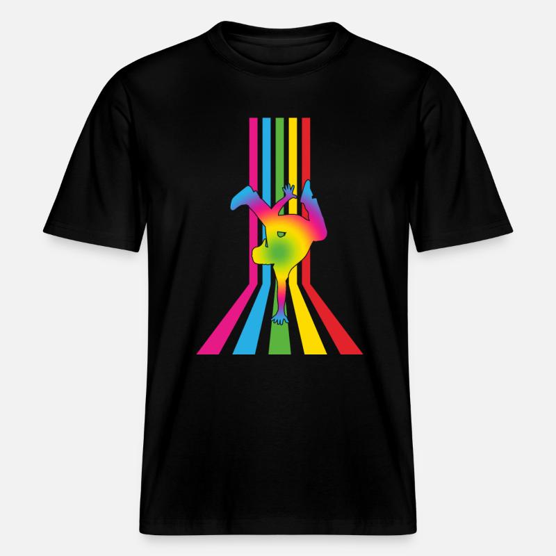 Graphique Dance Rainbow - T-shirt unisexe RELAXED FIT en coton bio - noir