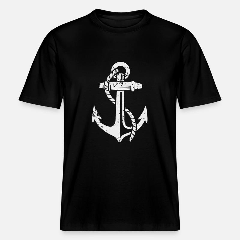 Mouillage Marin Navigation Maritime - T-shirt unisexe RELAXED FIT en coton bio - noir