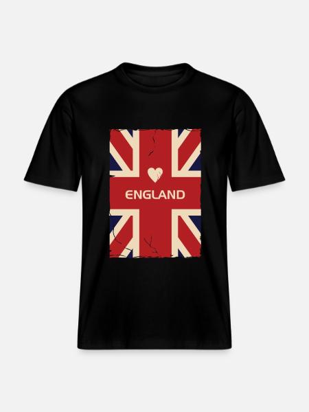 J'aime l'Angleterre - T-shirt unisexe RELAXED FIT en coton bio - noir