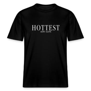 HOTTEST AUNT ALIVE -  RELAXED FIT Unisex Organic T-Shirt - black - Front - Alina (178cm) & Michal (187cm)