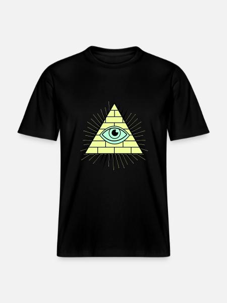 Illuminati Pyramide -  RELAXED FIT Unisex Organic T-Shirt - Schwarz