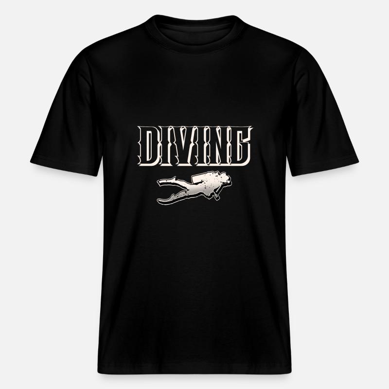 Diver Diving - RELAXED FIT Unisex Organic T-Shirt - black