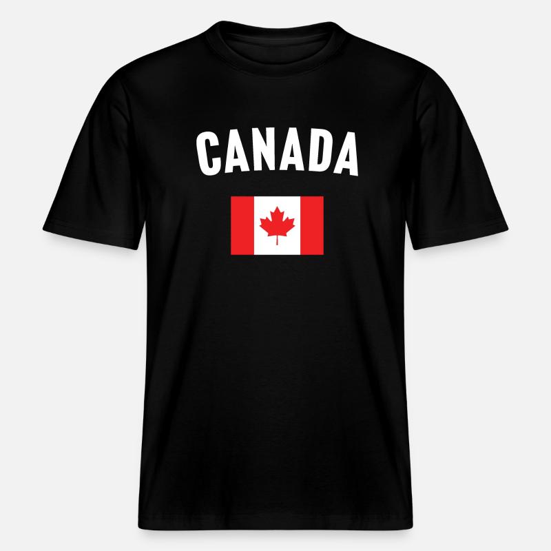 Drapeau du Canada -  T-shirt unisexe RELAXED FIT en coton bio - noir