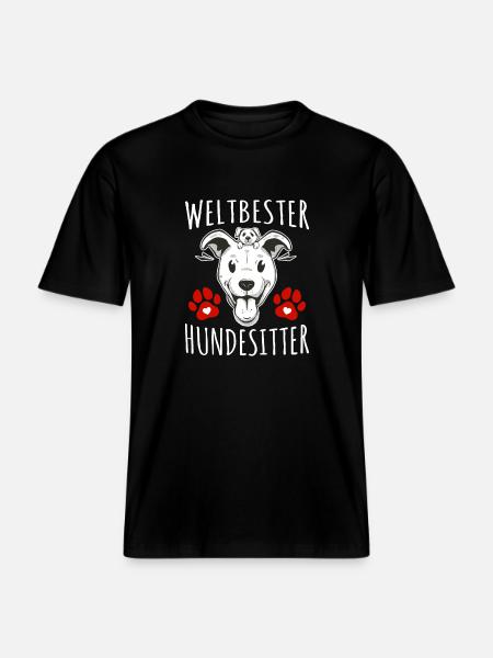 Hundesitter -  RELAXED FIT Unisex Organic T-Shirt - Schwarz
