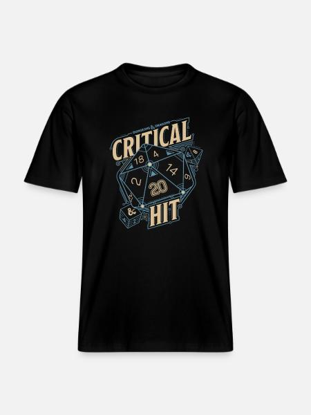 Dungeons And Dragons D20 Cube Critical Hit -  RELAXED FIT Unisex Organic T-Shirt - black