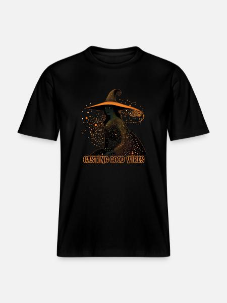 Witch Casting Vibes, Halloween - RELAXED FIT Unisex Organic T-Shirt - black
