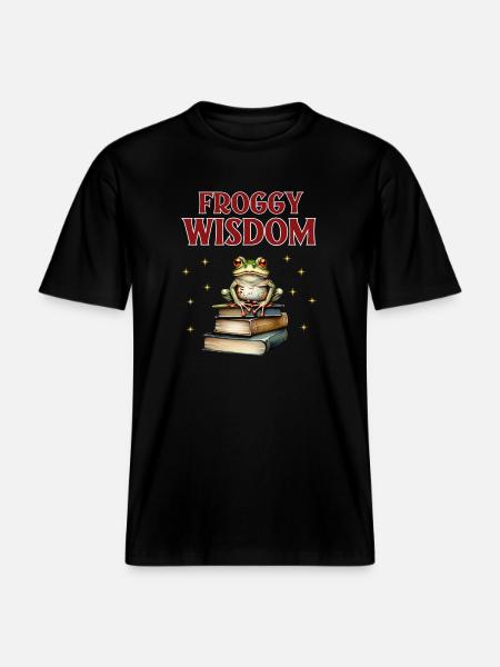Froggy Wisdom -  RELAXED FIT Unisex Organic T-Shirt - black