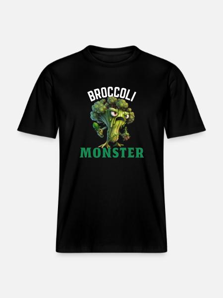 Broccoli Monster - RELAXED FIT Unisex Organic T-Shirt - black