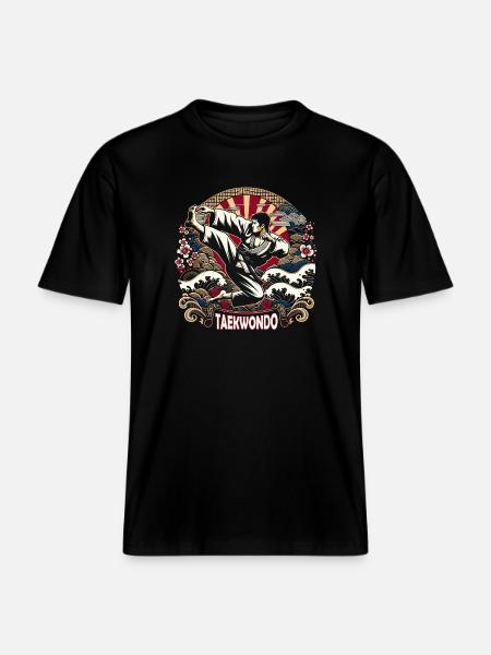 Taekwondo Kick -  RELAXED FIT Unisex Organic T-Shirt - Schwarz