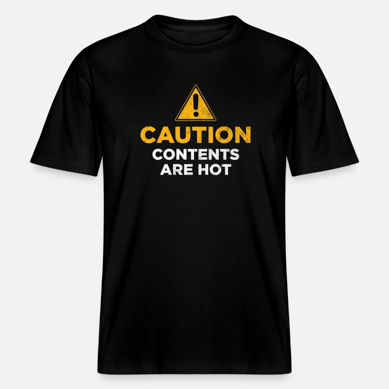 Le contenu est chaud -  T-shirt unisexe RELAXED FIT en coton bio - noir
