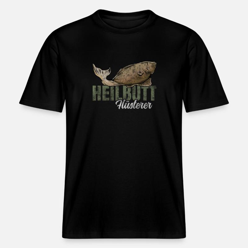 Heilbutt Flüsterer -  RELAXED FIT Unisex Organic T-Shirt - Schwarz