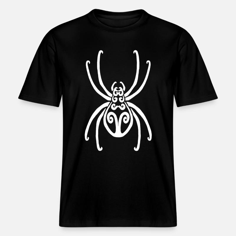 Weiße Spinne -  RELAXED FIT Unisex Organic T-Shirt - Schwarz