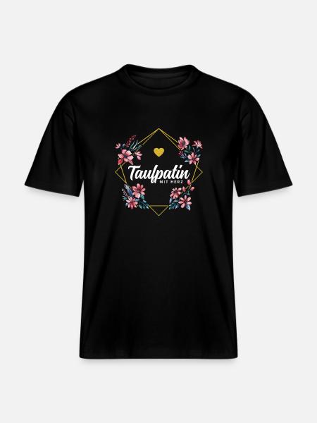 Taufpatin mit Herz - RELAXED FIT Unisex Organic T-Shirt - Schwarz