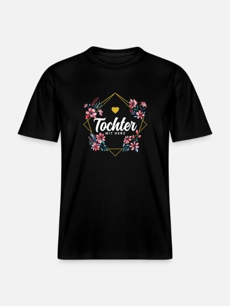 Tochter mit Herz - RELAXED FIT Unisex Organic T-Shirt - Schwarz