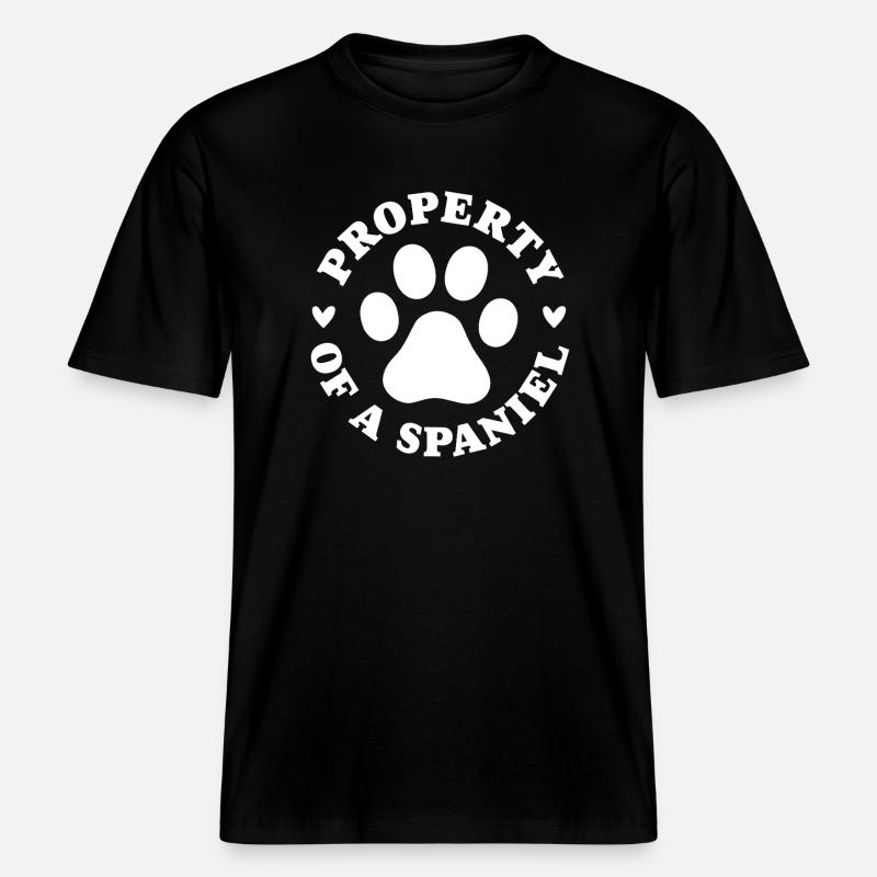 Eigentum eines Spaniels -  RELAXED FIT Unisex Organic T-Shirt - Schwarz