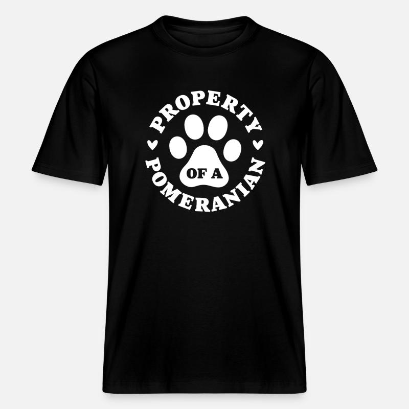 Eigentum eines Zwergspitzs -  RELAXED FIT Unisex Organic T-Shirt - Schwarz