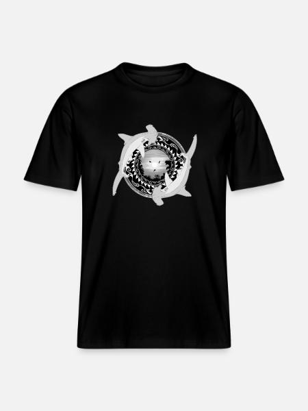 Hammerhead Shark Hawaiian -  RELAXED FIT Unisex Organic T-Shirt - black