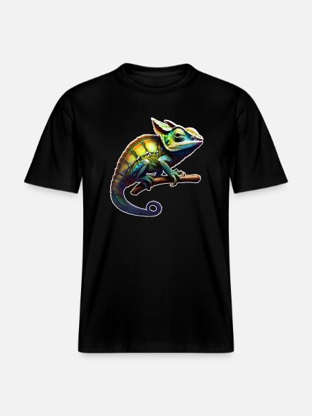 Cool Camouflage Chameleon -  RELAXED FIT Unisex Organic T-Shirt - black