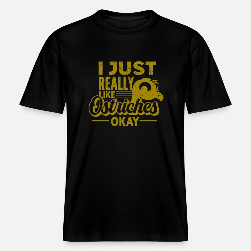 Strauss - Vogel -  RELAXED FIT Unisex Organic T-Shirt - Schwarz