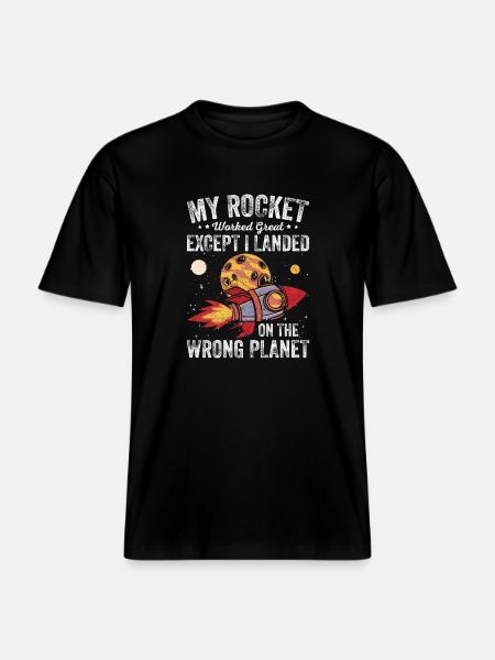 Spaceship, Cosmonaut, Spaceman, Astrophysicist -  RELAXED FIT Unisex Organic T-Shirt - black