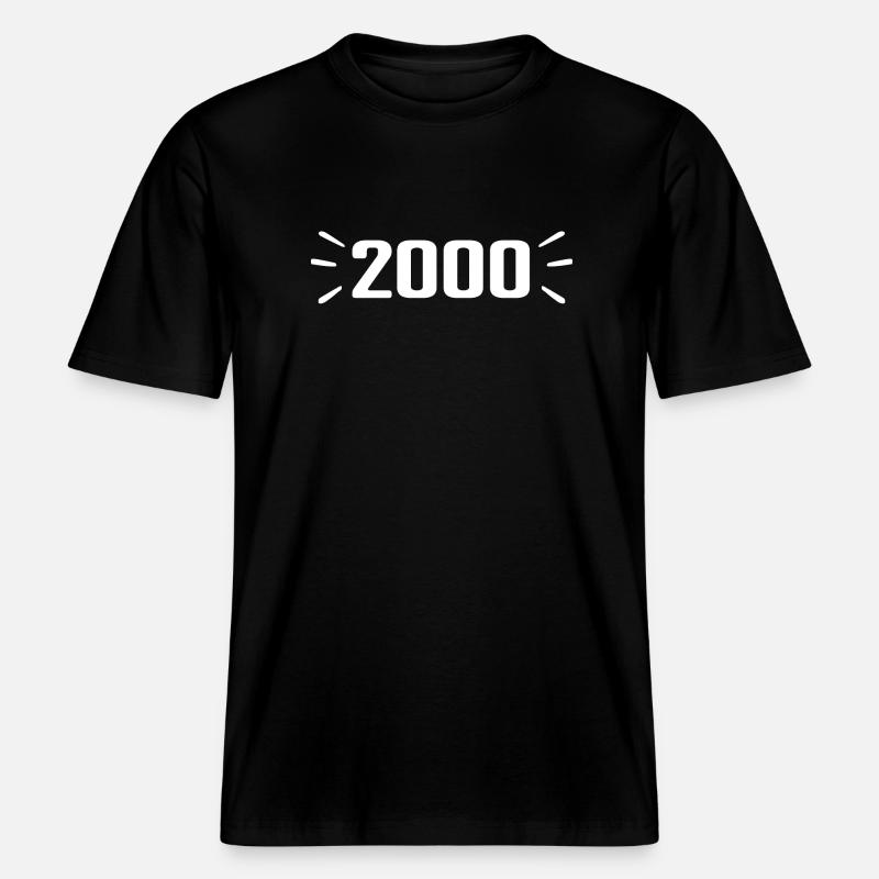 2000 - Cadeau D'anniversaire 2000 -  T-shirt unisexe RELAXED FIT en coton bio - noir