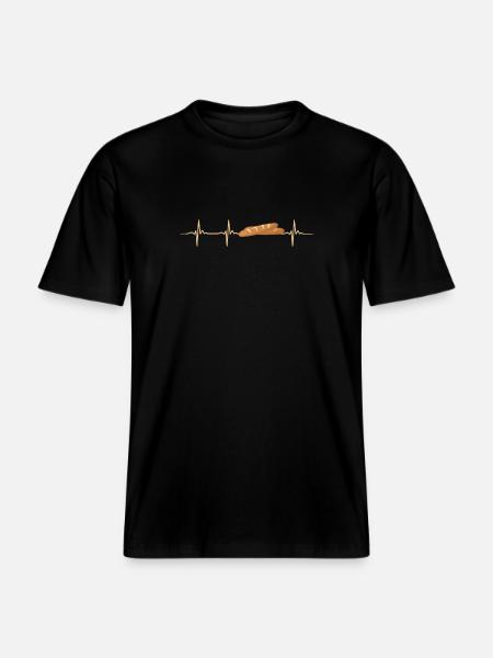Baguette heartbeat -  RELAXED FIT Unisex Organic T-Shirt - black