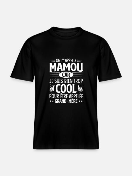 On m'appelle mamou - T-shirt unisexe RELAXED FIT en coton bio - noir