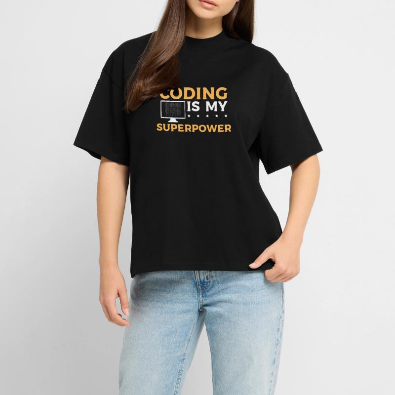 Le codage est mon superpouvoir - Conception de programmeur  T-shirt unisexe RELAXED FIT en coton bio