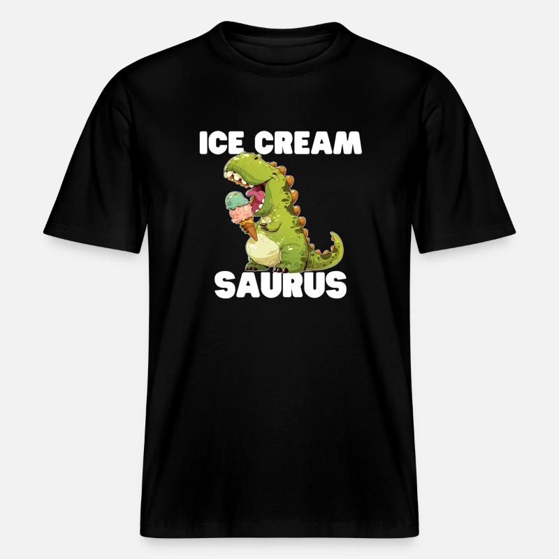 Crème glacée Saurus -  T-shirt unisexe RELAXED FIT en coton bio - noir