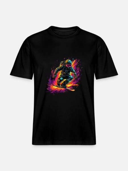 Snowboard -  RELAXED FIT Unisex Organic T-Shirt - Schwarz