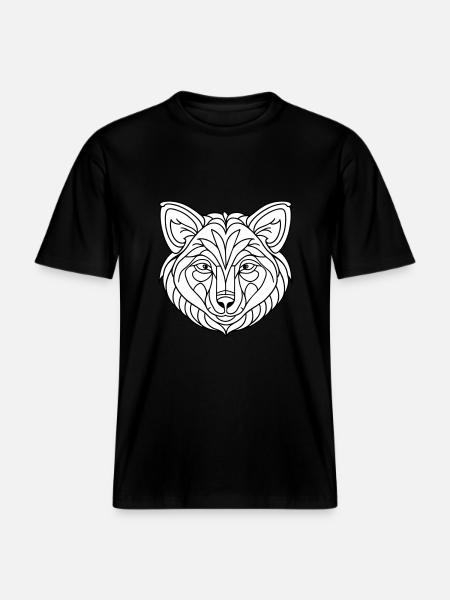Wolfsgesicht - RELAXED FIT Unisex Organic T-Shirt - Schwarz