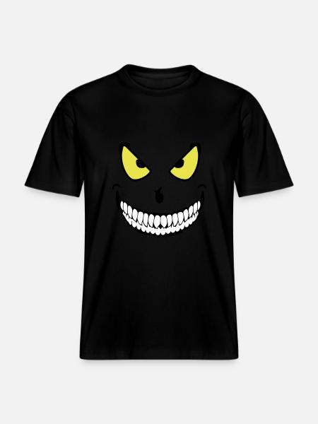 Halloween Monster (3c) - RELAXED FIT Unisex Organic T-Shirt - black