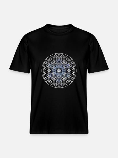 Metatron's Cube - Flower of Life - RELAXED FIT Unisex Organic T-Shirt - black