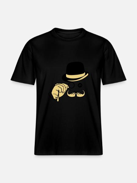 smiley hat monocle mustache melon - RELAXED FIT Unisex Organic T-Shirt - black
