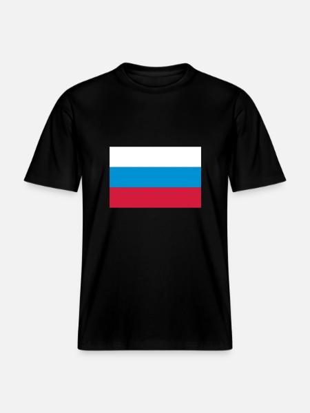 russia flag - RELAXED FIT Unisex Organic T-Shirt - black