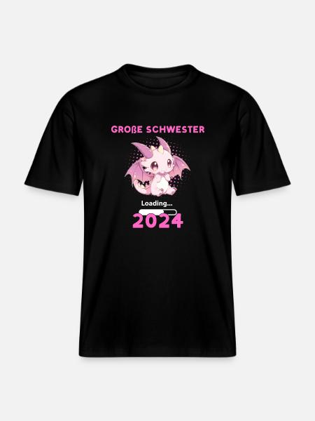 Big Sister 2024 Loading -  RELAXED FIT Unisex Organic T-Shirt - black