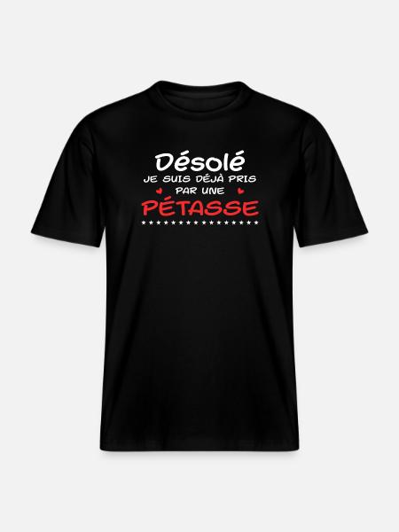 Sorry dat ik al genomen ben door een teef -  Uniseks RELAXED FIT bio-T-shirt - zwart