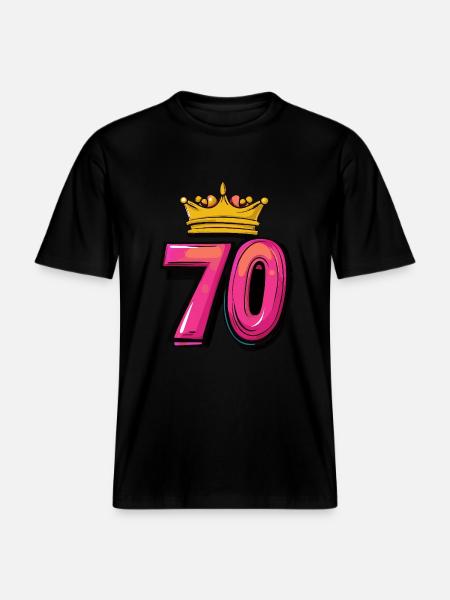 70 Number Crown -  RELAXED FIT Unisex Organic T-Shirt - black